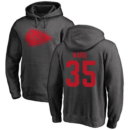 Men Kansas City Chiefs #35 Ward Charvarius Ash One Color Pullover Hoodie->kansas city chiefs->NFL Jersey